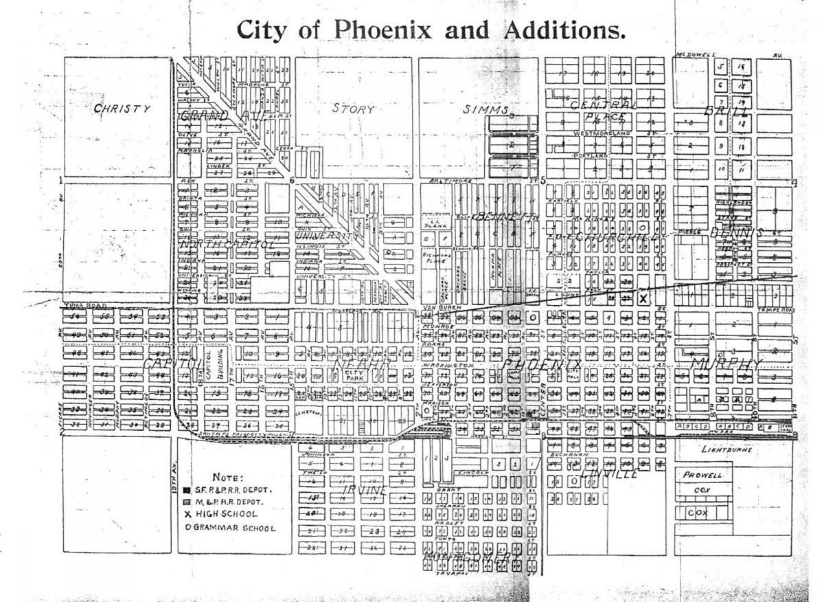 kaart van die metro Phoenix